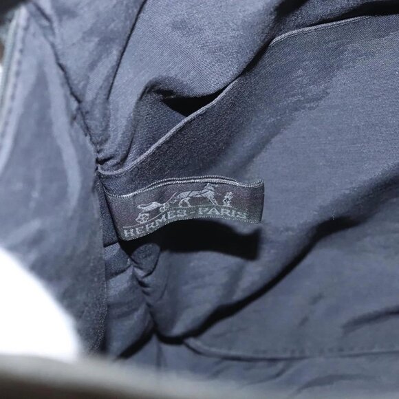 HERMES Fourre Tout Clutch Bag Canvas Black Auth ti3076 - Picture 5 of 16